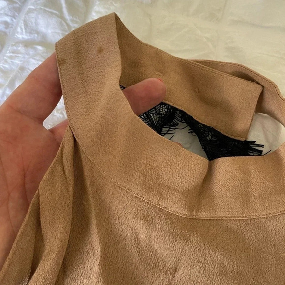 For Love & Lemons tan lace halter top - Picture 3 of 9